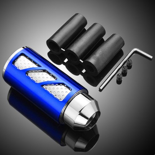 1 Euro Style Universal Blue Billet Aluminum Automotive MT Manual Transmission Gear Shift Knob Race Shifter Cover Complete Set Body Astra Depot M25-008-AAA-1