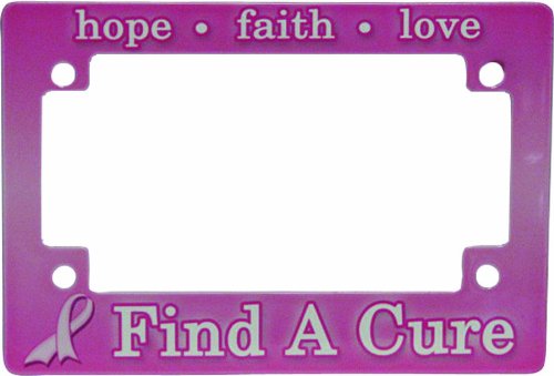 Bikers Shield MLP2981 'Find A Cure - Pink Ribbon' Motorcycle License Plate Frame License Plate Frames Bikers Shield MLP2981
