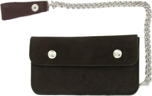 Geronimo BW1019 Brown 7.5 Leather Trucker Wallet Wallets Geronimo BW1019