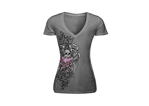 Lethal Threat (LT20192XXL) Women's Lethal Angel Skull V-Neck T-Shirt (Black, XX-Large) Shops Lethal Threat Designs LT20192XXL