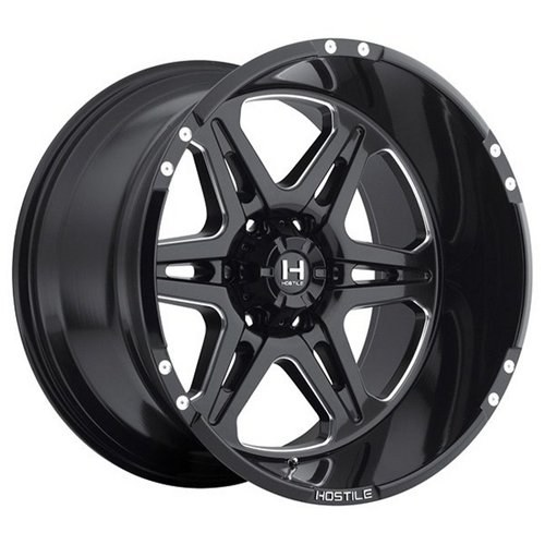 HOSTILE HAVOC BLACK W/MILLED WINDOWS 6X5.5 +0 - 18X9 Car HOSTILE H102-1890655050B
