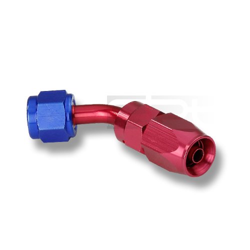 DPT, FT-45-8AN-1, 8AN 8 AN 45 Degree Aluminum Anodized Swivel Oil Fuel Gas Water Fluid Air Injection Line Hose Extended End Male/Female Fitting Adapter Adapters & Connectors DPT FT-45-8AN-1