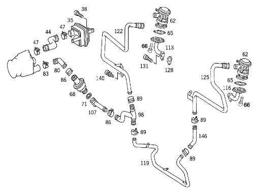 Air Pump Check Valves GENUINE MERCEDES MBZ 002140686022