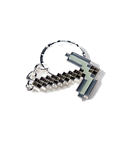 Official Minecraft Diamond Pickaxe & Regular Steve Pickaxe Keychain Set of 2 Key Chains Minecraft j2872-set