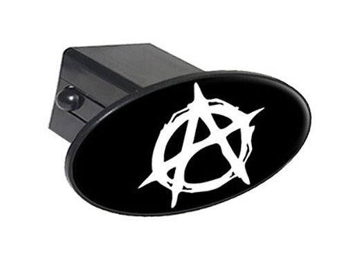 Anarchy Symbol - 2 Tow Trailer Hitch Cover Plug Insert Hitch Covers Graphics and More OTH0015
