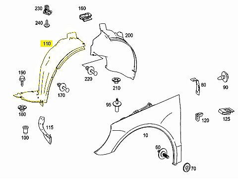 Fenders GENUINE MERCEDES MBZ 2518802005