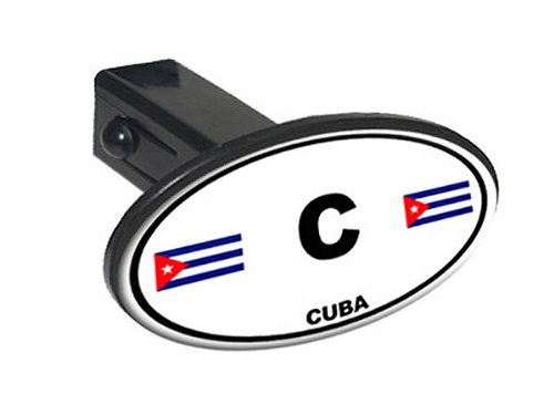 C Cuba Country Euro Auto Oval - 1 1/4 inch (1.25) Tow Trailer Hitch Cover Plug Insert Hitch Covers Graphics and More OTH1135_S