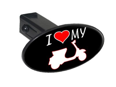 I Love Heart My Vespa - Scooter - 1 1/4 inch (1.25) Tow Trailer Hitch Cover Plug Insert Hitch Covers Graphics and More OTH0699_S