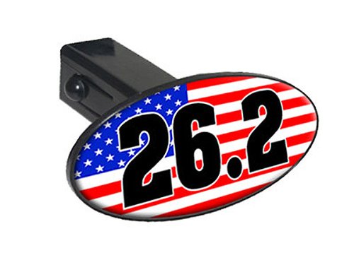 26.2 marathon usa flag country - united states - 1 1/4 inch (1.25) Tow Trailer Hitch Cover Plug Insert Hitch Covers Graphics and More OTH1274_S