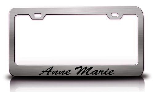 ANNE Female Name Hearts Steel License Plate Frame Chrome Frames Tag Xpress fpet0000510187