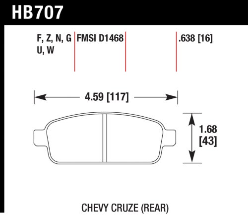 Brake Pads Hawk HB707G.638