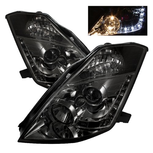 Spyder Auto (PRO-YD-N350Z02-HID-DRL-SM) Nissan 350Z Smoke Xenon/HID Projector Headlight with LED Daytime Running Light Headlight Assemblies Spyder Auto PRO-YD-N350Z02-HID-DRL-SM