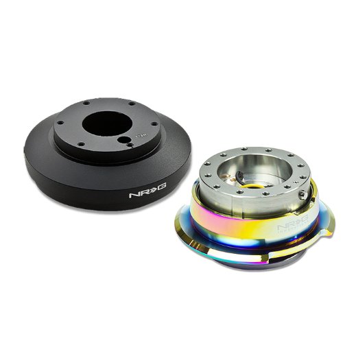 NRG-SRK-175H+280GM-MC, NRG Innovations Steering Wheel 6-Hole Aluminum Ball Bearing Short Hub Adapter with Gen 2.8 Neo Chrome Gun Metal Quick Release SRK-175H Steering Accessories NRG Innovations NRG-SRK-175H+280GM-MC