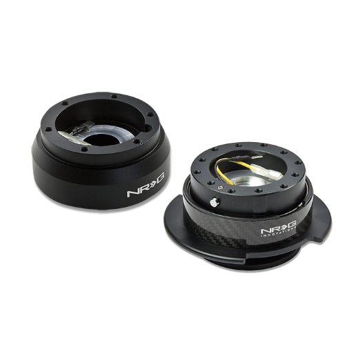 NRG-SRK-181H+250CF, NRG Innovations Steering Wheel 6-Hole Aluminum Ball Bearing Short Hub Adapter with Gen 2.5 Carbon Fiber Quick Release SRK-181H Steering Accessories NRG Innovations NRG-SRK-181H+250CF