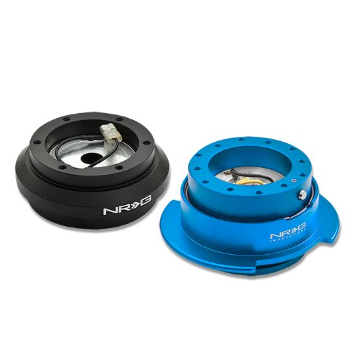NRG-SRK-190H+250NB, NRG Innovations Steering Wheel 6-Hole Aluminum Ball Bearing Short Hub Adapter with Gen 2.5 New Blue Quick Release SRK-190H Steering Accessories NRG Innovations NRG-SRK-190H+250NB
