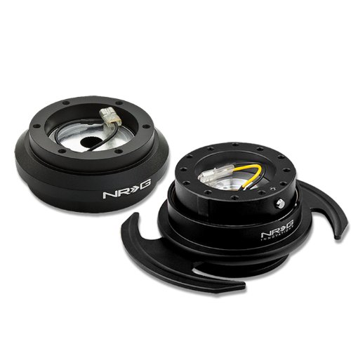 NRG-SRK-190H+650BK, NRG Innovations Steering Wheel 6-Hole Aluminum Ball Bearing Short Hub Adapter with Gen 3.0 with Handle Black Quick Release SRK-190H Steering Accessories NRG Innovations NRG-SRK-190H+650BK