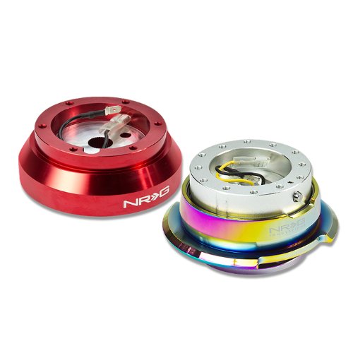 NRG-SRK-140H-RD+280SL-MC, NRG Innovations Steering Wheel 6-Hole Aluminum Ball Bearing Short Hub Adapter with Gen 2.8 Neo Chrome Silver Quick Release SRK-140H Categories  NRG-SRK-140H-RD+280SL-MC