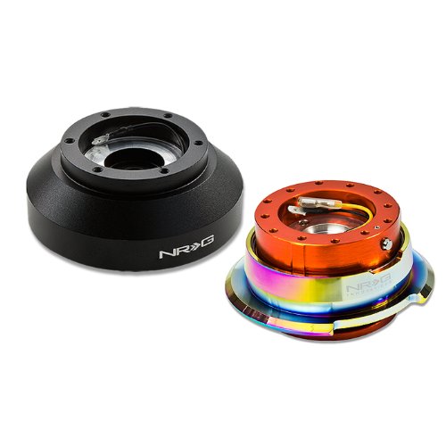 NRG-SRK-E30H+280OR-MC, NRG Innovations Steering Wheel 6-Hole Aluminum Ball Bearing Short Hub Adapter with Gen 2.8 Neo Chrome Orange Quick Release SRK-E30H Categories NRG-SRK-E30H+280OR-MC