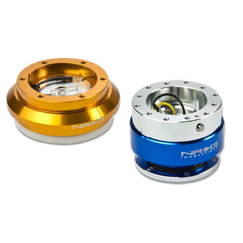 NRG-SRK-110H-RG+100B, NRG Innovations Steering Wheel 6-Hole Aluminum Ball Bearing Short Hub Adapter with Gen 1.0 Blue Quick Release SRK-110H Steering Accessories NRG Innovations NRG-SRK-110H-RG+100B