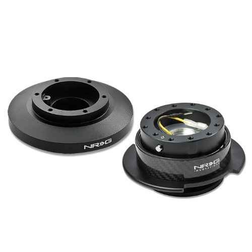 NRG-SRK-E36H+250CF, NRG Innovations Steering Wheel 6-Hole Aluminum Ball Bearing Short Hub Adapter with Gen 2.5 Carbon Fiber Quick Release SRK-E36H Steering Accessories NRG Innovations NRG-SRK-E36H+250CF