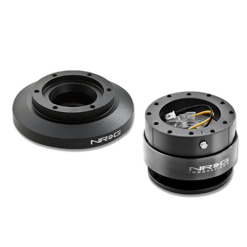 NRG-SRK-E46H+200GM, NRG Innovations Steering Wheel 6-Hole Aluminum Ball Bearing Short Hub Adapter with Gen 2.0 Gun Metal Quick Release SRK-E46H Steering Accessories NRG Innovations NRG-SRK-E46H+200GM