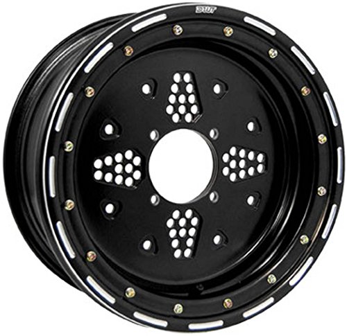 NEW DWT DOUGLAS TECH ROK OUT DOUBLE ROLLED UTILITY OFFSET 5+3, BOLT PATTERN 4/136 WHEEL, BLACK,14x8 ATV Douglas Technologies RO14085336BLK