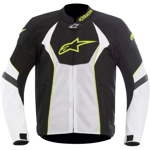 Alpinestars T-GP-R Air Men's Textile Street Bike Racing Motorcycle Jacket - Black/White/Yellow / 2X-Large Jackets & Vests Alpinestars 2820-2323-PU-AMA