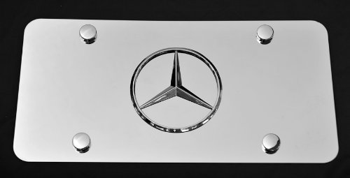 Mercedes-benz 3d Chrome Emblem Stainless Steel License Plate Chrome Covers