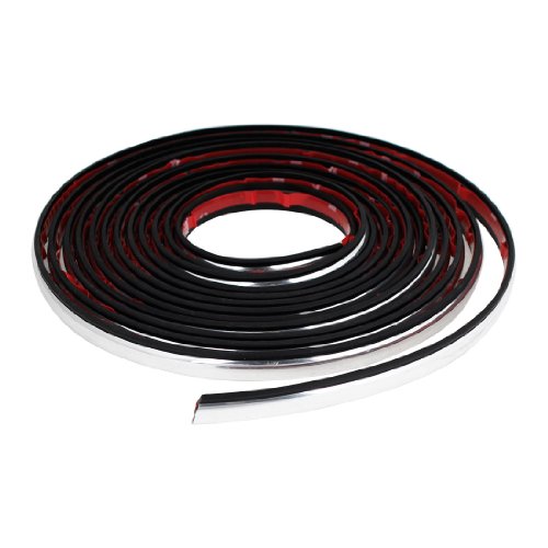 Car Exterior 5M x 23mm Adhesive Decor Moulding Trim Strip Silver Tone Wiper De-Icing Strips Amico a11072800ux0017