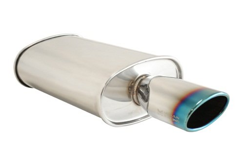 99-04 Chrysler 300M Megan Racing O-ST Muffler Single Oval Burnt Tip w/ 2.5 pipping Silver Chrome Mufflers Megan Racing MRM-OST2-179