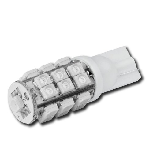 LED-T10-W-3528-25SMD-LED-WH, T10 Adapter 3528 194 W5W 360 Degree 25 SMD Bright White Led Light for Interior Dome Lamp Trunk Door Panel Center Map Console Bulb Steering Accessories DPT LED-T10-W-3528-25SMD-LED-WH