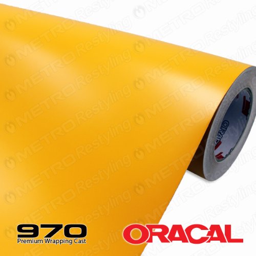 ORACAL 970RA-223 MATTE Saffron Yellow Wrapping Cast Vinyl Car Wrap Film 5ft x 60ft (300 Sq/ft) Decals Oracal 970 970MRA-223