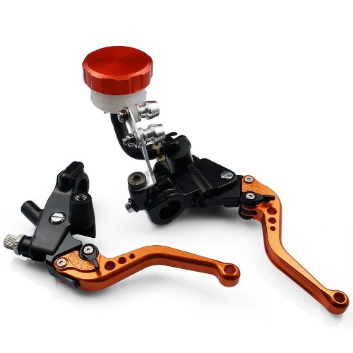 1 Pair of orange CNC Front UNIVERSAL 7/8(22mm) Motorcycle Aluminum Clutch Brake Master Cylinder Reservoir Levers Kit Set Fit For KAWASAKI Z1000 2007-2012 Fluid Reservoirs etop MT828_orange_AA_241