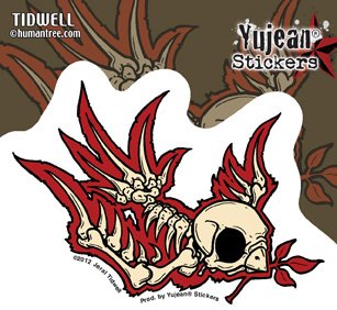 Jeral Tidwell - Boney Skeleton Swallow Bird - Sticker / Decal Bumper Stickers Jeral Tidwell YJ-JA552