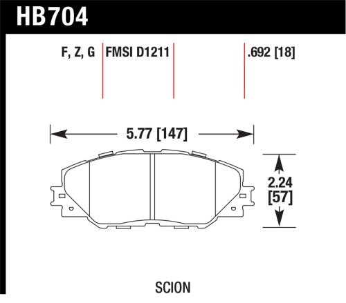 Brake Pads Hawk HB704F.692