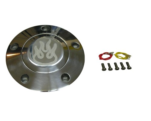 5 Hole Billet Flame Horn Button Electrical Forever Sharp HP5-FLAME