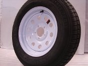 14 White Mod Trailer Wheel with Bias ST205/75D14 Tire Mounted (5x4.5) bolt circle Trailer WE 14-2B Trailer 14545wmb