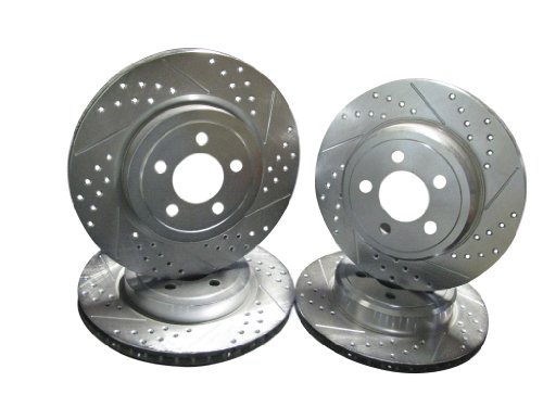 2005-2013 Chrysler 300C 300 V6 AWD Front & Rear Brake Disc Rotors +Ceramic Pads Brake Kits Rotors Online ROL53023DDSD & ROL53024DDSD & CD1058 & CD1057