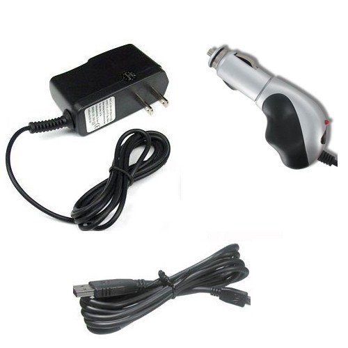 Chargers Bundle for Garmin GPS Forerunner 301 - Heavy Duty Car Charger (with 8 ft thick cord) + Home Travel AC Charger + USB charging cable + White Stylus Pen GPS System Accessories MyNetDeals