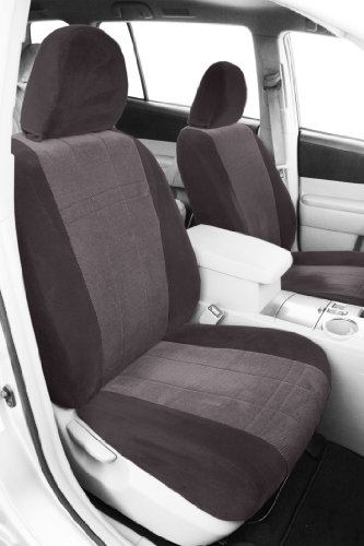 CalTrend Front Row Bucket Custom Fit Seat Cover for Select Chevrolet/GMC Models - O.E. Velour (Charcoal Premier Insert and Classic Trim) Accessories CalTrend CV402-03RR
