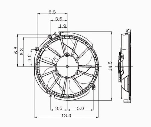 Engine Radiator Cooling Fan Motor Maniac EM 610310