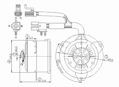 Engine Radiator Cooling Fan Motor Maniac EM 631050