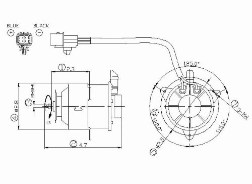 RADIATOR FAN MOTOR FOR 1995-1997 MITSUBISHI ECLIPSE 2.0L (MANUAL TRANSMISSION, WITHOUT TURBO) - 631140 Engine Radiator Cooling Fan Motor Maniac EM 631140