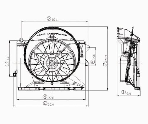 Engine Radiator Cooling Fan Motor Maniac EM 620800