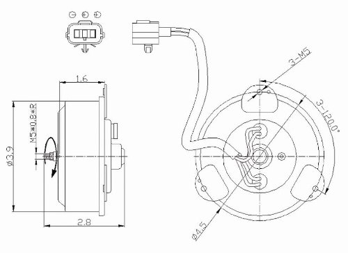 Engine Radiator Cooling Fan Motor Maniac EM 630510