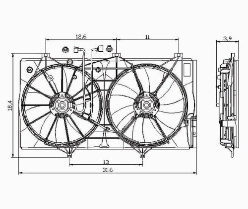 2007 2008 2009 TOYOTA CAMRY 3.5L V6 COOLING FAN ASSEMBLY (16363-0A120) - 621300 Engine Radiator Cooling Fan Motor Maniac EM 621300A