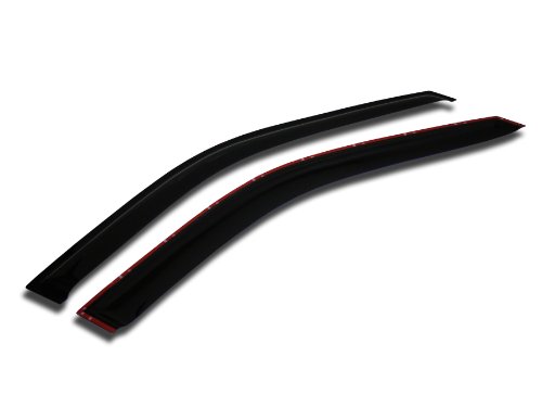 TuningPros WV-031 Window Visor Deflector Rain Guard Dark Smoke 2-pc Set Body TuningPros WV-031