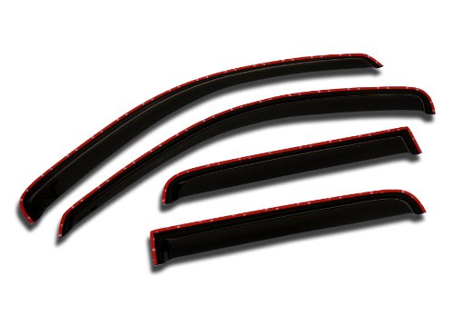 TuningPros WV-114i In-Channel Window Visor Deflector Rain Guard Dark Smoke 4-pc Set Body TuningPros WV-114i