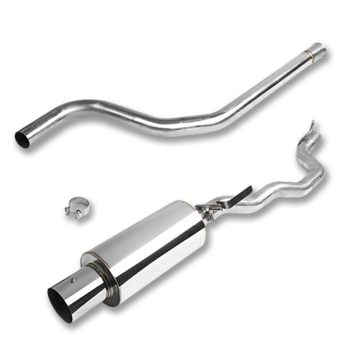 CBE-CCV95, Stainless Steel Catback 2.75 Inlet Exhaust Piping 4 Muffler Tip with Removable Silencer Cat-Back Systems DPT CBE-CCV95