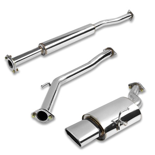 CBE-NA02L4-OV, Stainless Steel Catback 2.25 Inlet Exhaust Piping 3 Muffler Oval Tip with Gaskets and Bolts Cat-Back Systems DPT CBE-NA02L4-OV